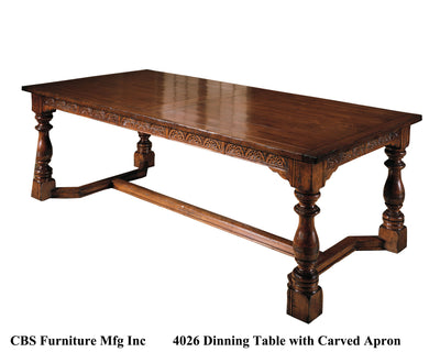 4026 DINING TABLE WITH CARVED APRON