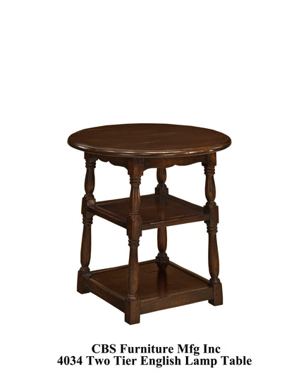 4034 TWO TIER ENGLISH LAMP END TABLE