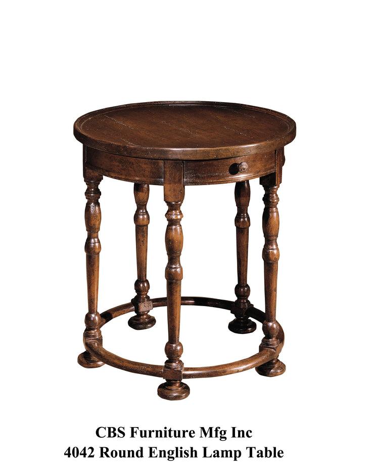 4042 ROUND ENGLISH LAMP END TABLE