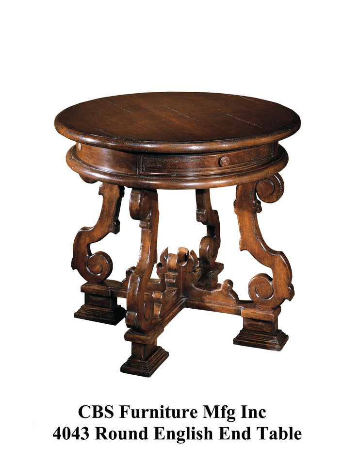 4043 ROUND ENGLISH END TABLE