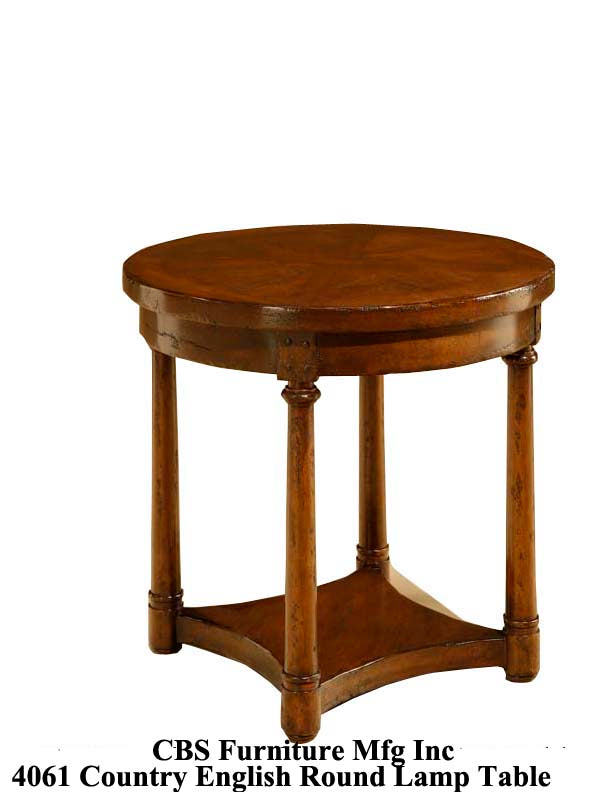 4061 COUNTRY ENGLISH ROUND LAMP END TABLE